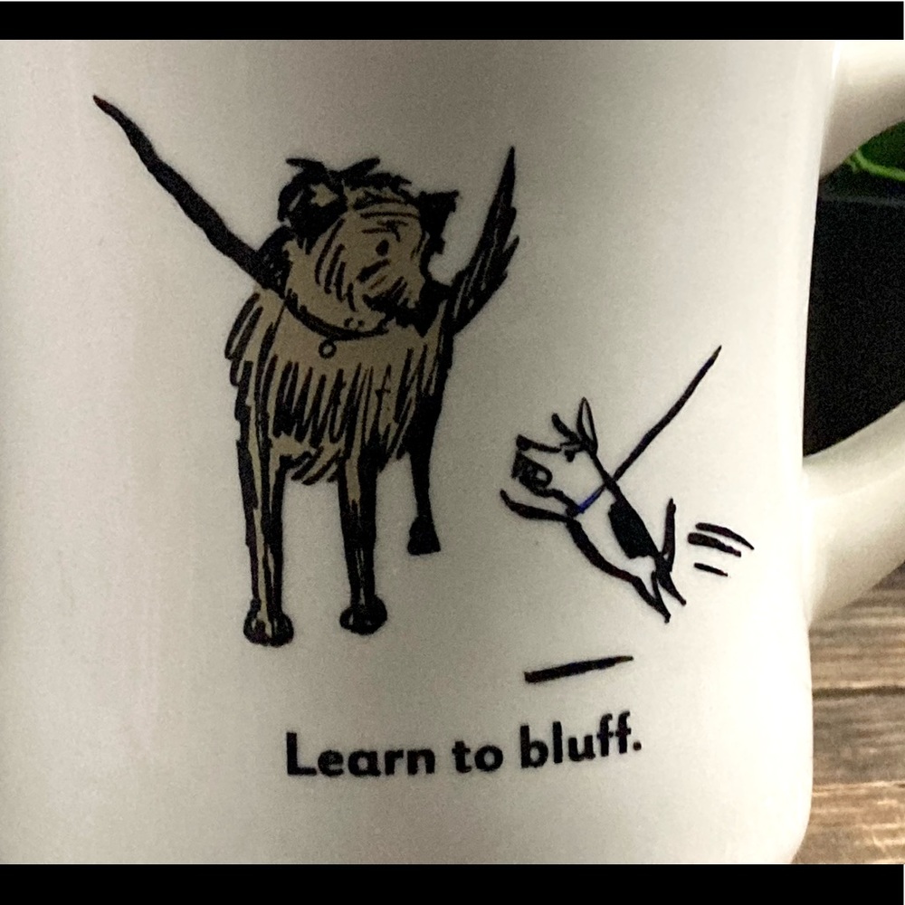 Vintage Restaurant Ware Bad Dog Wisdom Learn To Bluff | Heavy Ceramic Mug Cup - Picture 8 of 10